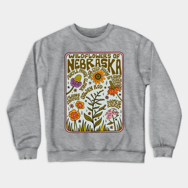 Nebraska Wildflowers Crewneck Sweatshirt by Doodle by Meg